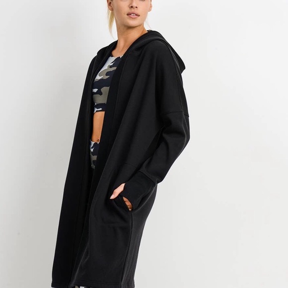 ✖️LAST 1 BUNNY LS CARDIGAN WITH HOODIE | BLACK - Picture 6 of 9